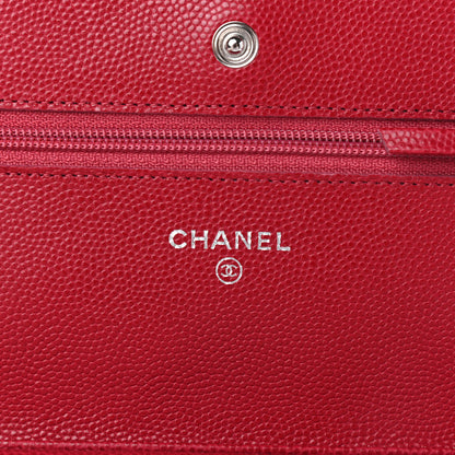 Chanel Caviar Quilted Wallet On Chain WOC Dark Pink 5 of 9