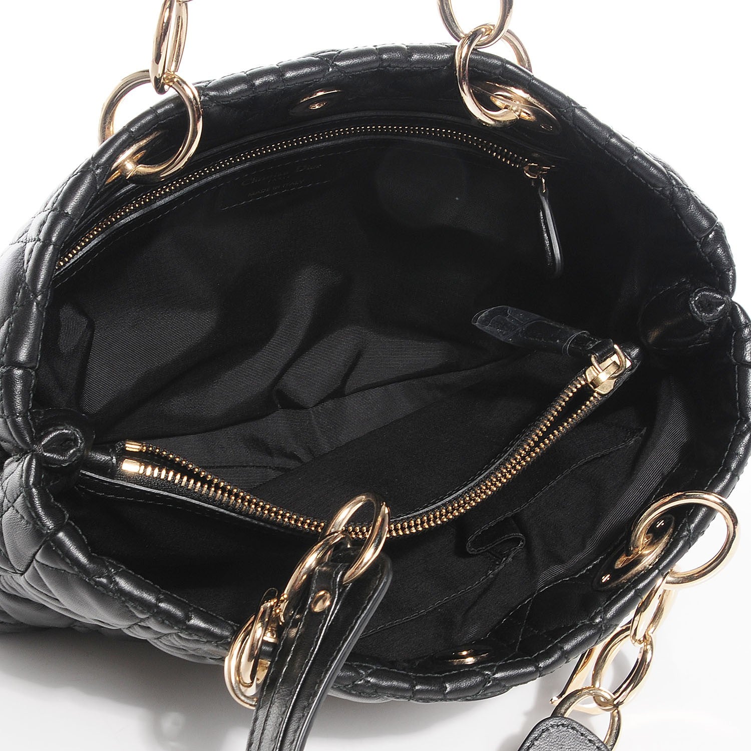 Christian Dior Lambskin Cannage Small Dior Soft Shopping Tote Black 5 of 8