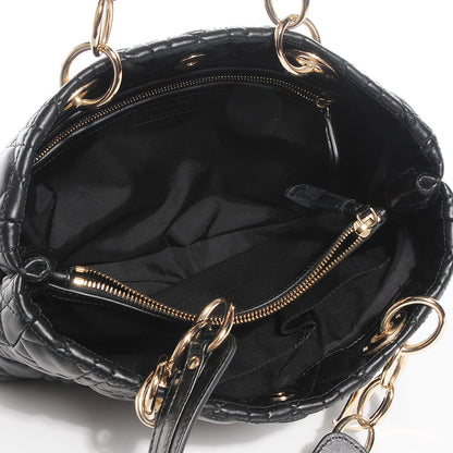 Christian Dior Lambskin Cannage Small Dior Soft Shopping Tote Black 5 of 8