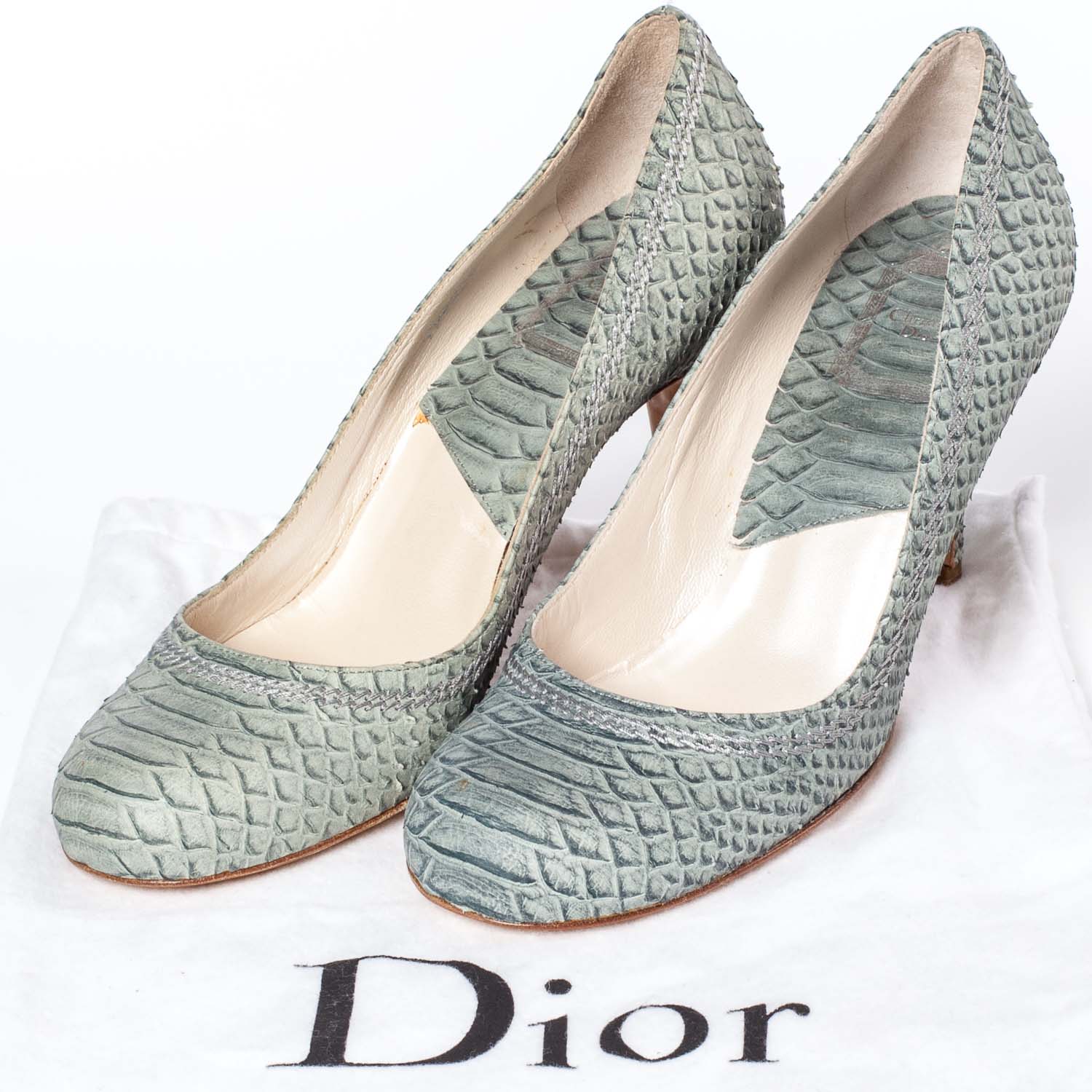 Christian Dior Snakeskin Pumps 37 7 of 7