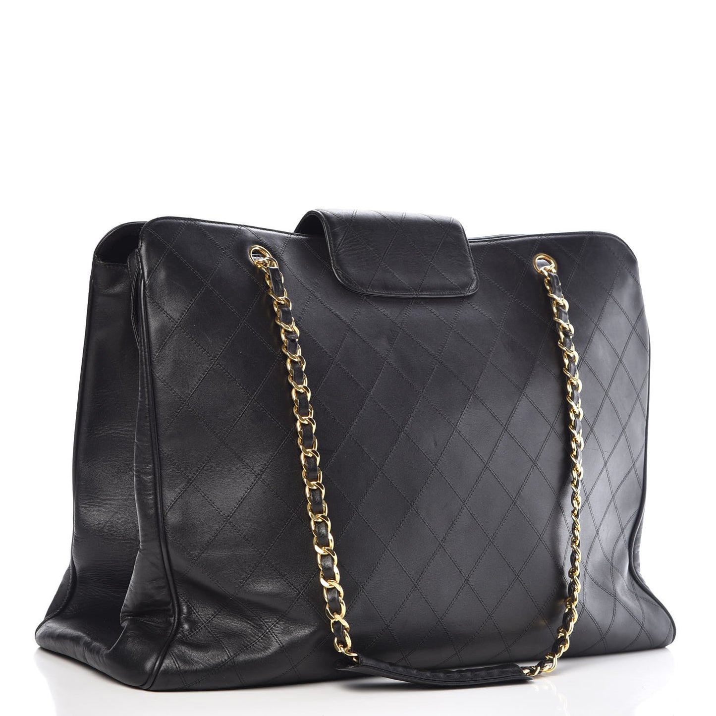 Calfskin Stitched XL Weekender Black