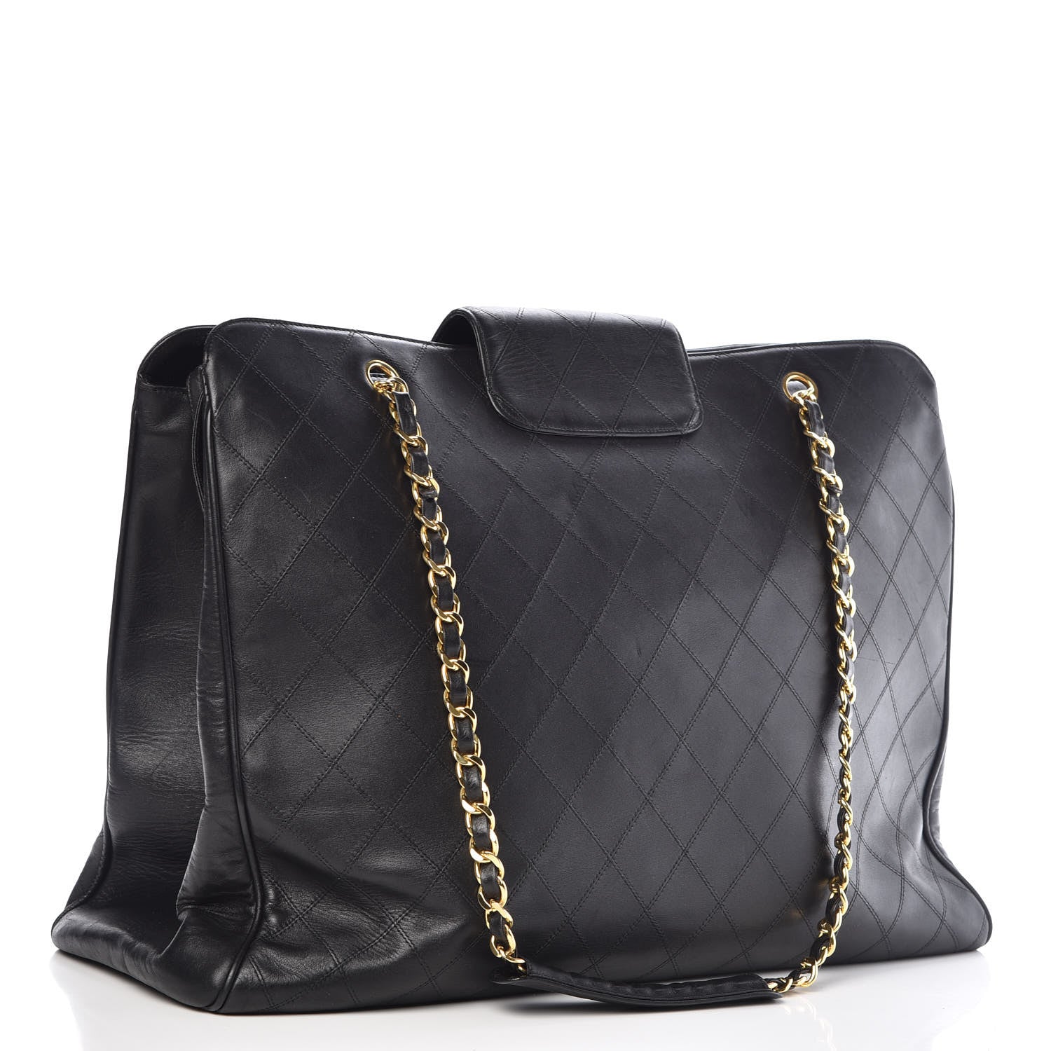 Chanel Calfskin Stitched XL Weekender Black 3 of 20