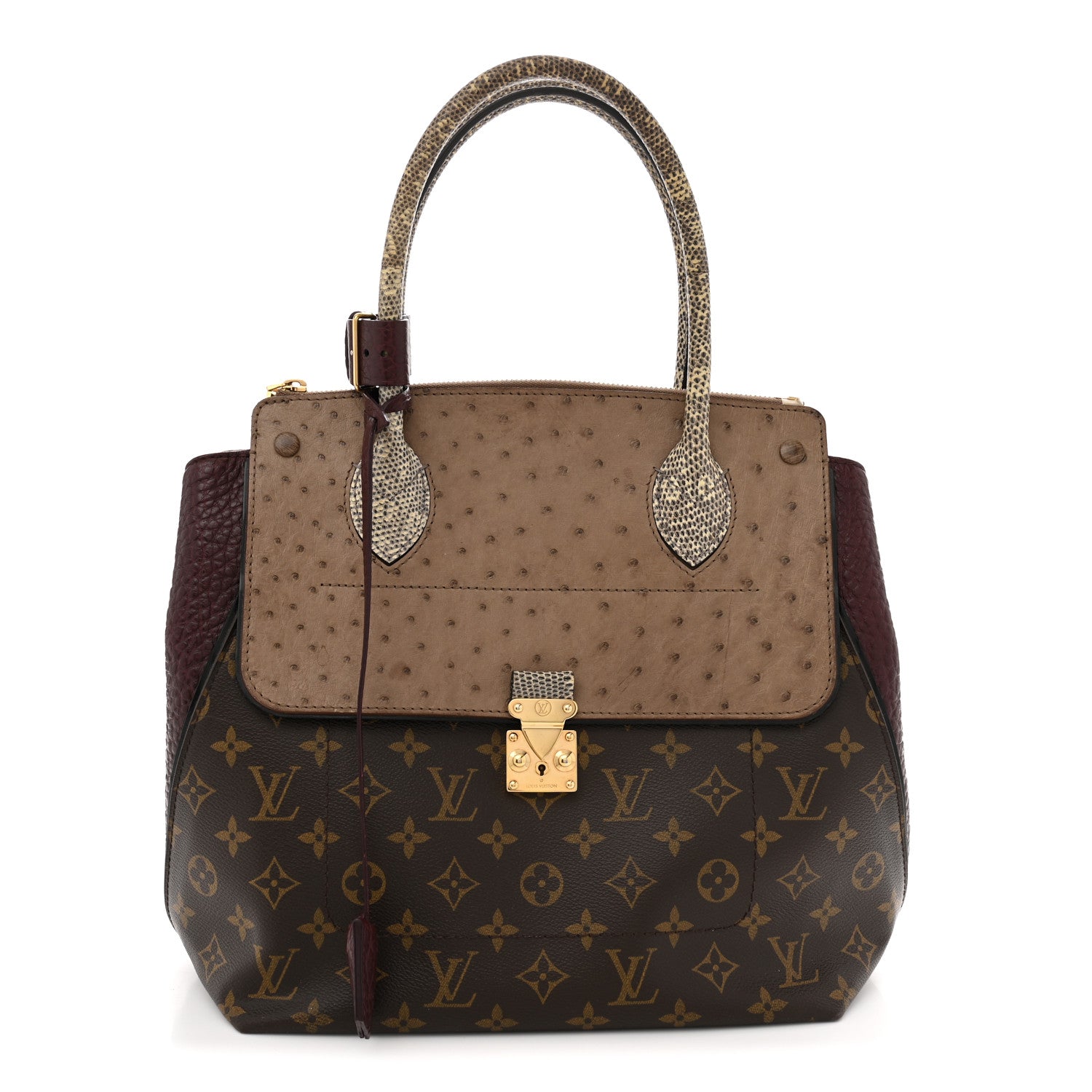 Louis Vuitton Ostrich Lizard Majestueux Tote MM Bordeaux 1 of 13