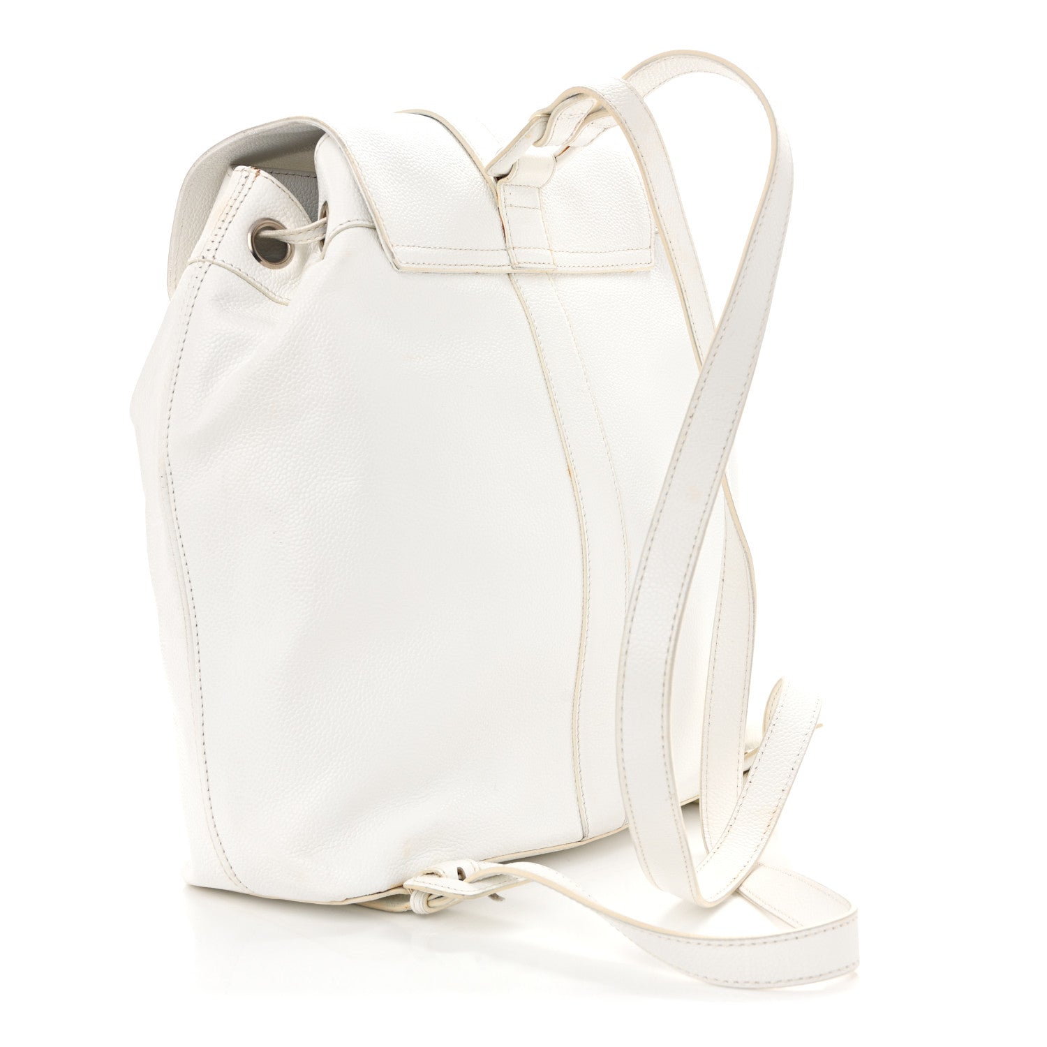 Chanel Caviar CC Backpack White 3 of 19