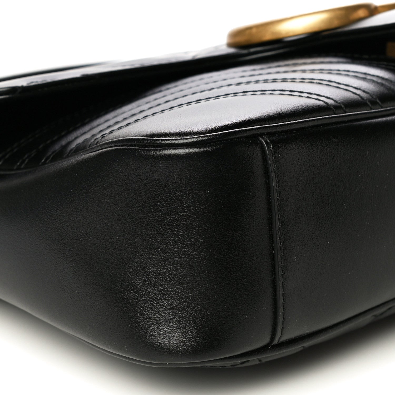 Gucci Calfskin Matelasse Medium GG Marmont Shoulder Bag Black 10 of 15