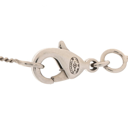 Chanel Crystal Baguette CC Necklace Silver 4 of 5