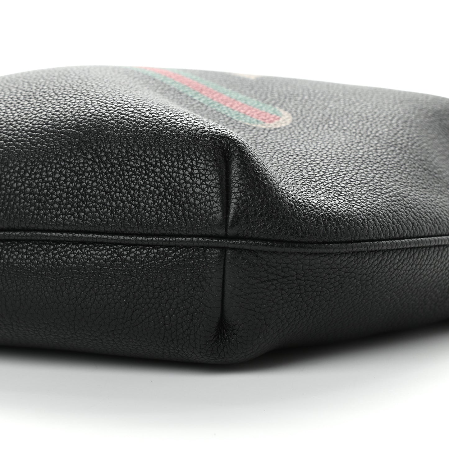 Grained Calfskin Logo Half Moon Hobo Black