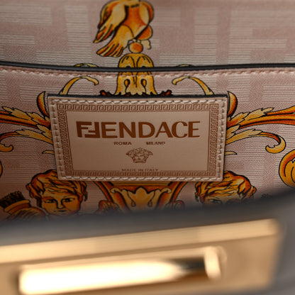 Fendi X VERSACE Vitello Seta Nappa Fendace FF Baroque Medium Peekaboo I SEE U Satchel White Ice 6 of 9
