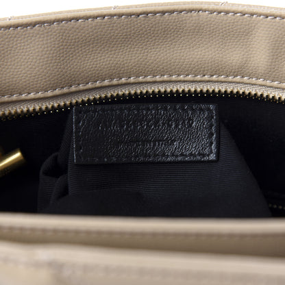 Saint Laurent Grain De Poudre Matelasse Chevron Medium Tribeca Shopping Bag Nude Powder 8 of 9