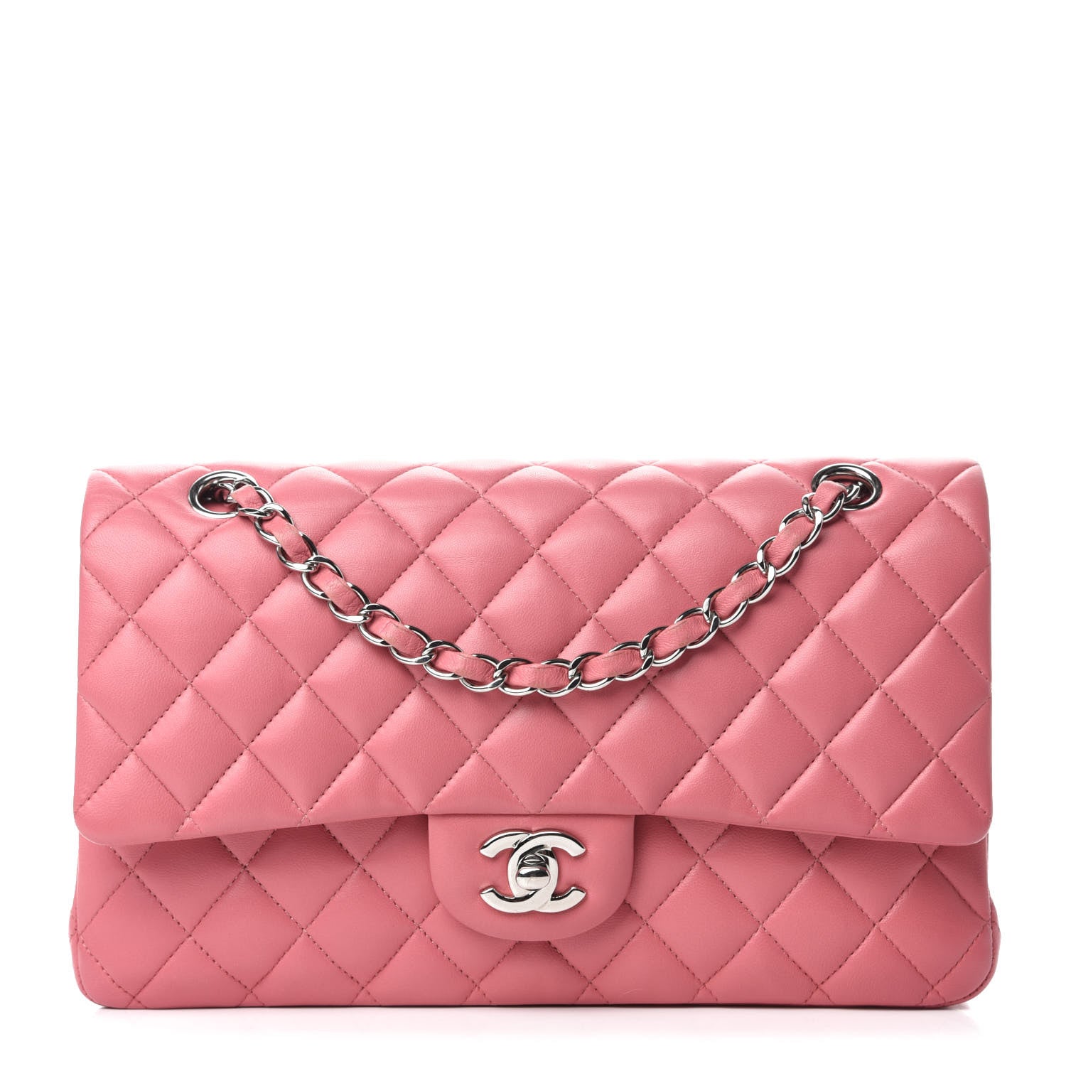 Chanel Lambskin Quilted Medium Double Flap Pink 1 of 12
