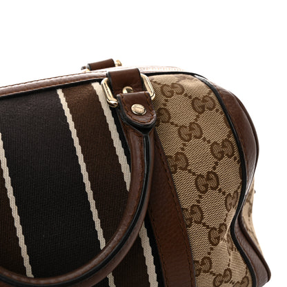 Gucci Monogram Vintage Web Small Boston Brown 14 of 16
