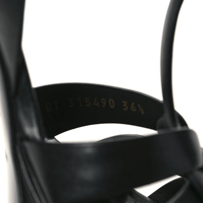 Saint Laurent Calfskin Tribute 75 Platform Sandals 36.5 Black 8 of 9
