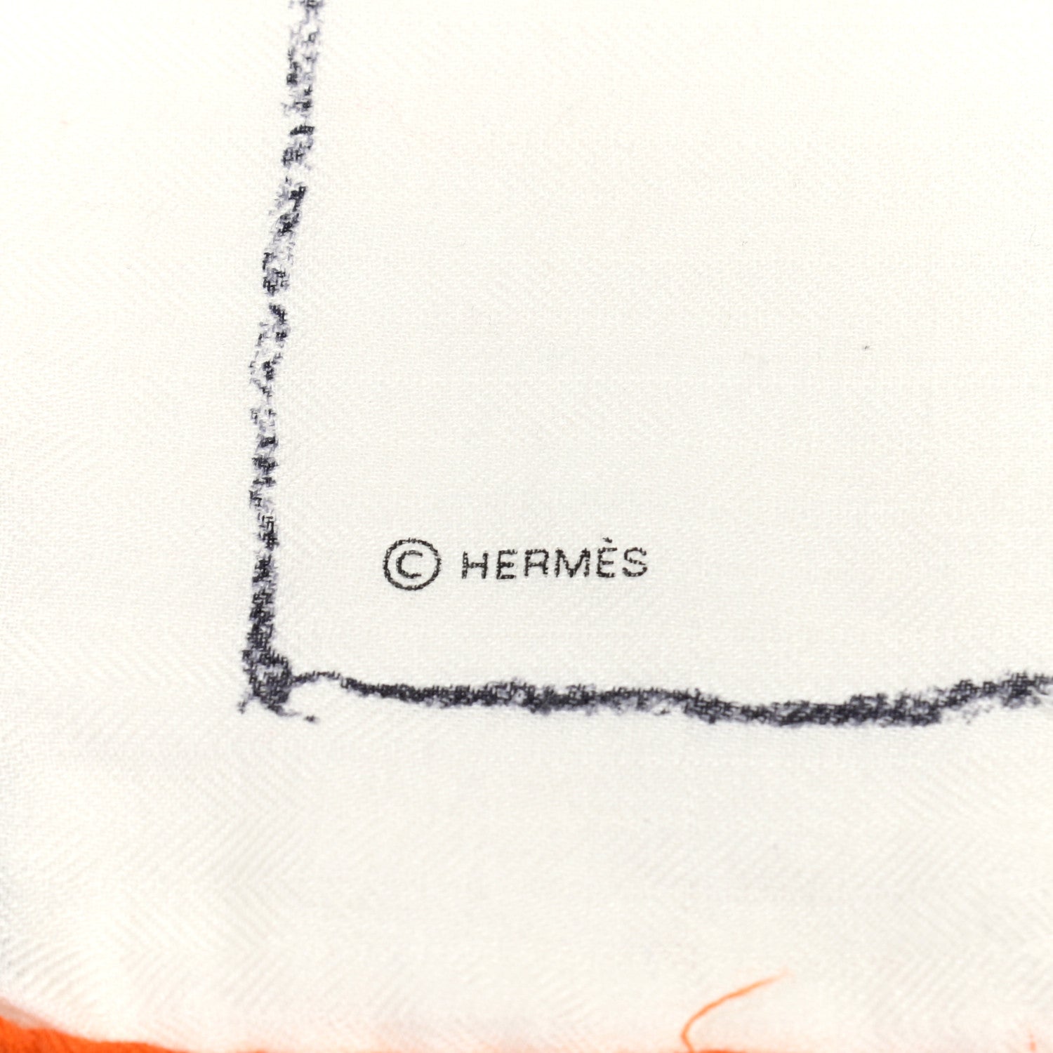 Hermes Cashmere Silk Pirouette au Galop Shawl 140 Blanc Black Gris 4 of 5