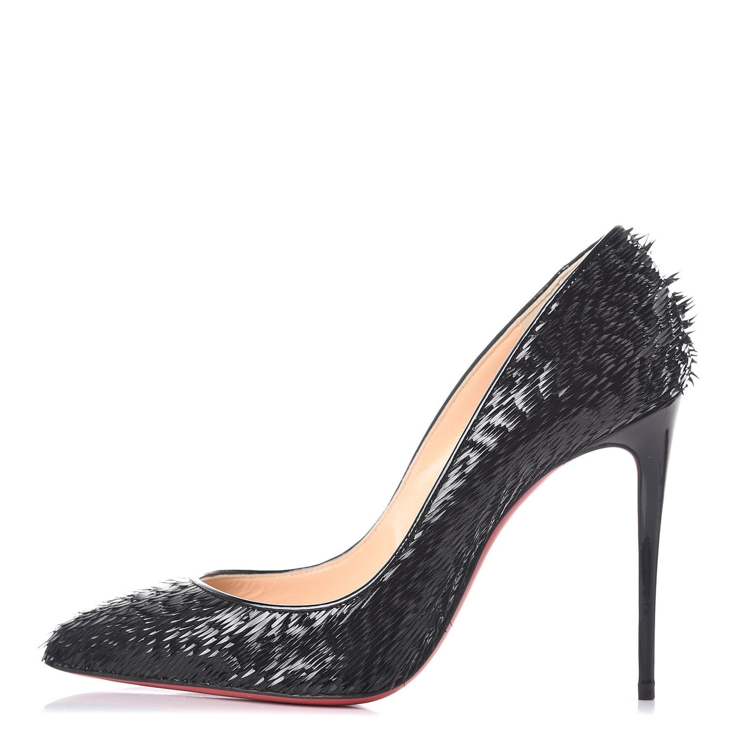 Patent Pigalle Follies Fringed Crow 100 Pumps 37.5 Black