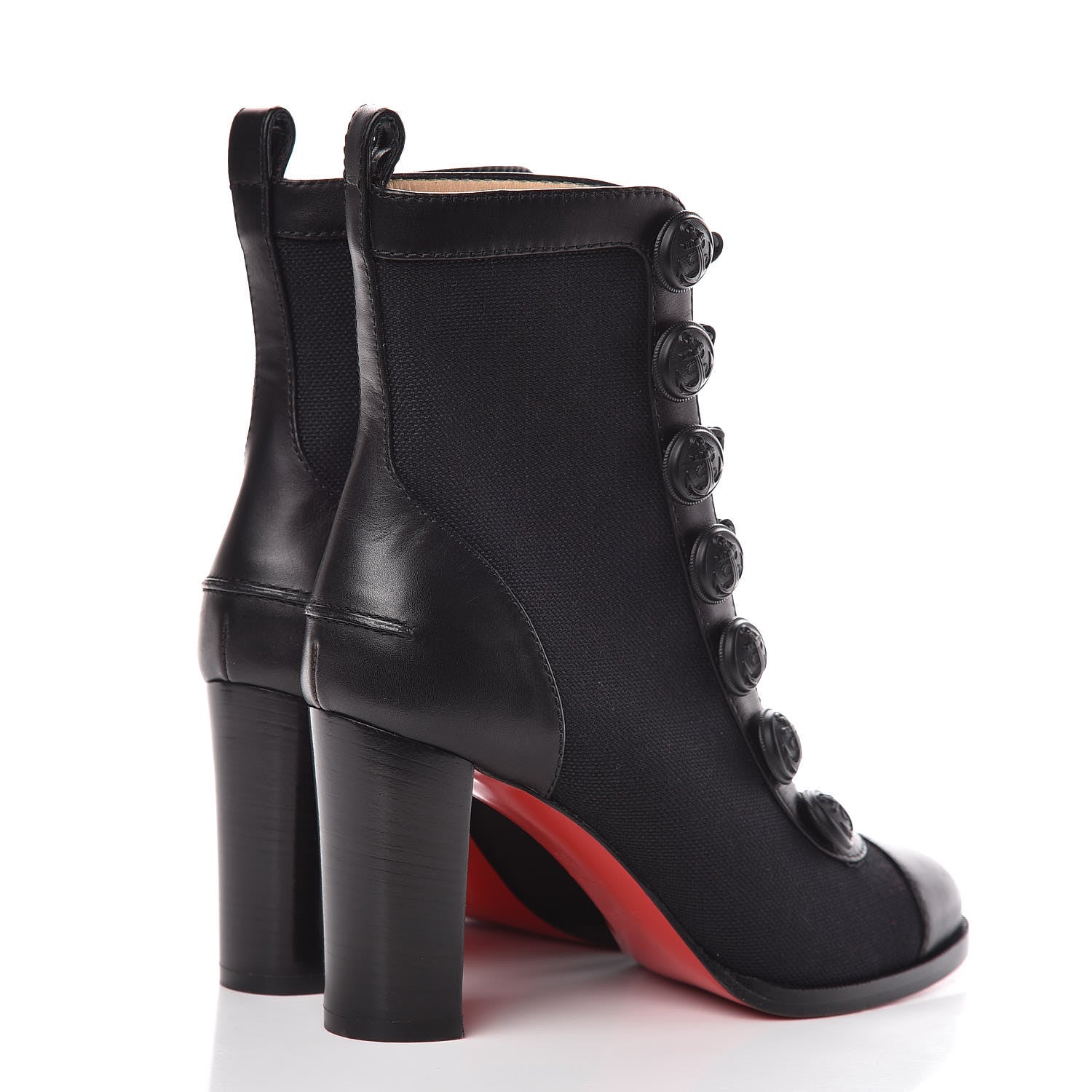 Christian Louboutin Linen Nappa Who Dances Ankle Boots 35 Black 4 of 7
