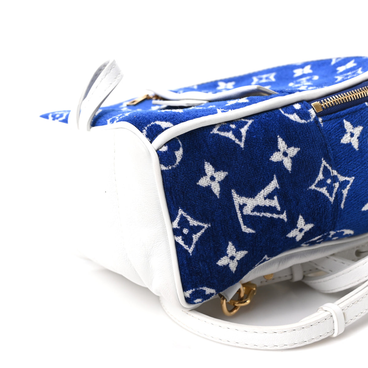Louis Vuitton Jacquard Velvet Monogram Palm Springs Backpack Mini Blue 8 of 9