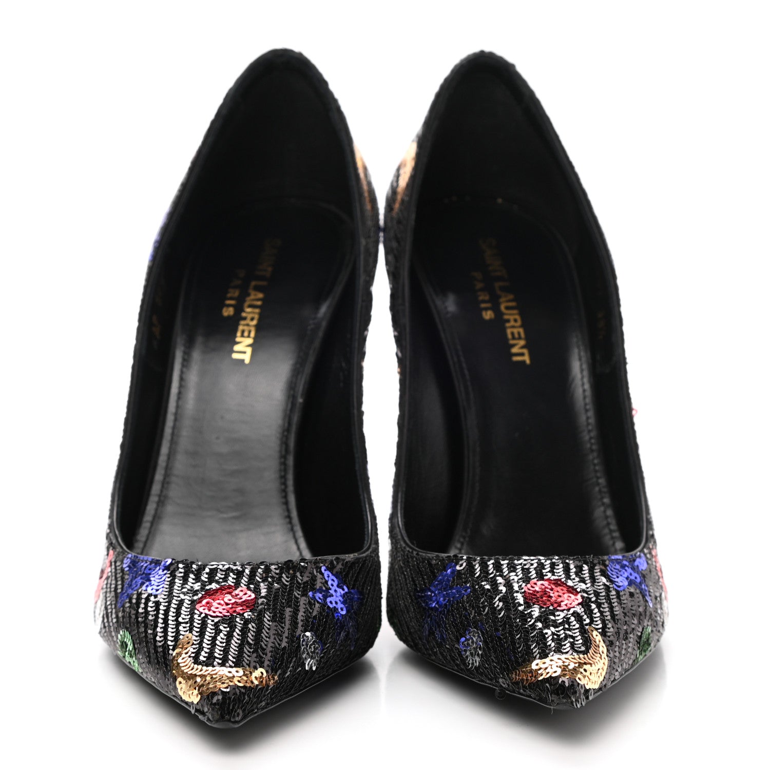 Saint Laurent Sequin Palace 105 Pumps 38.5 Black 2 of 10