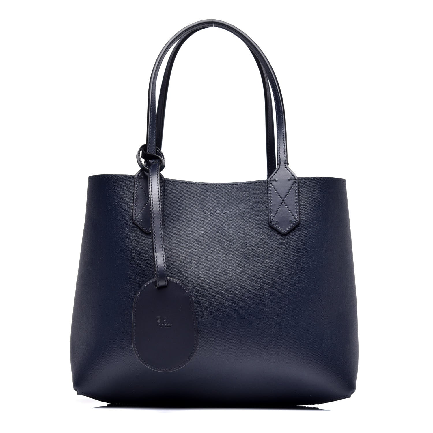Gucci GG Supreme Monogram Blooms Small Reversible Tote Beige Blue Navy 4 of 16