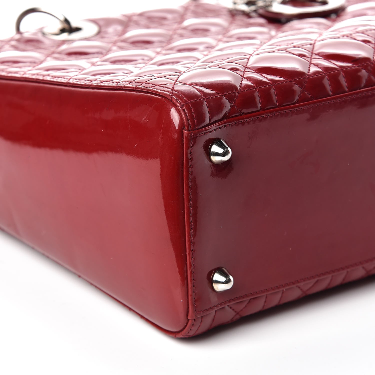 Christian Dior Patent Cannage Large Lady Dior Red 5 of 17