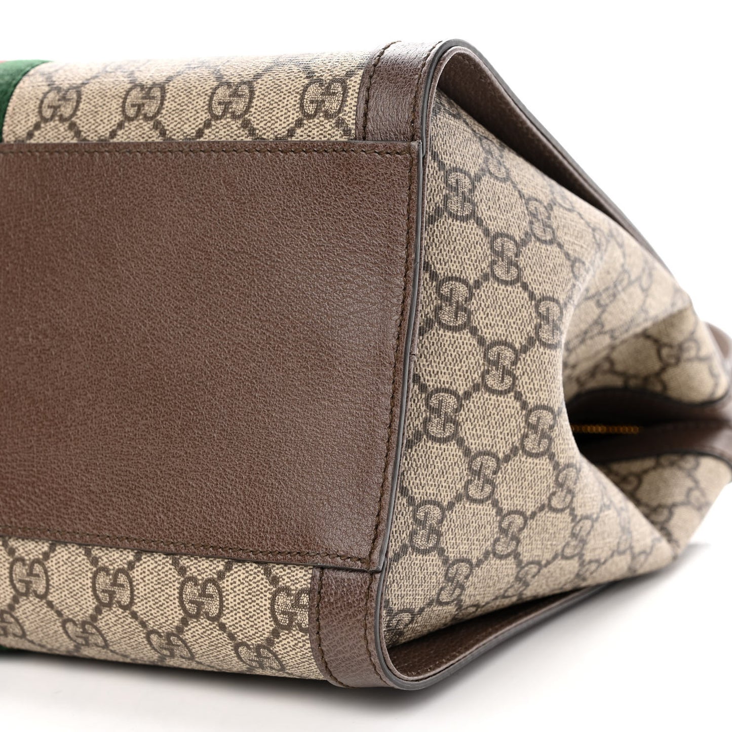 GG Supreme Monogram Web Medium Ophidia Tote Bag Brown