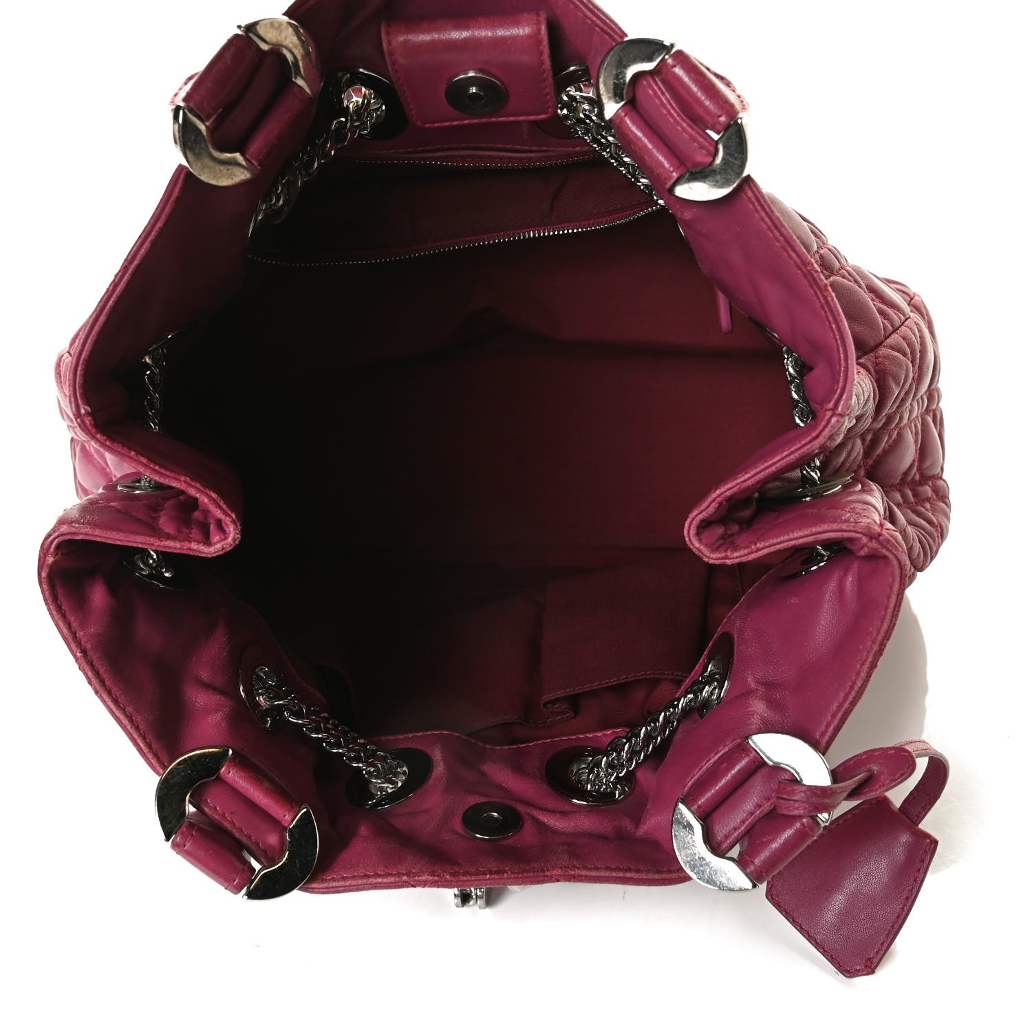 Christian Dior Lambskin Cannage Chri Chri Tote Fuchsia 5 of 24