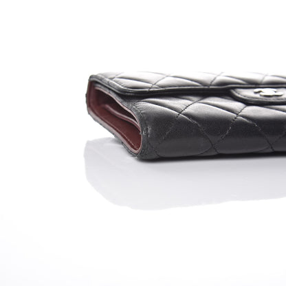 Chanel Lambskin Quilted Large Flap Wallet Black 10 of 15