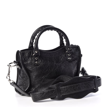 Balenciaga Agneau Classic Silver Hardware Mini City Black 2 of 8