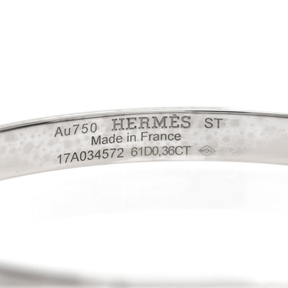 Hermes 18K White Gold Diamond PM Kelly Pave Bracelet ST 4 of 5