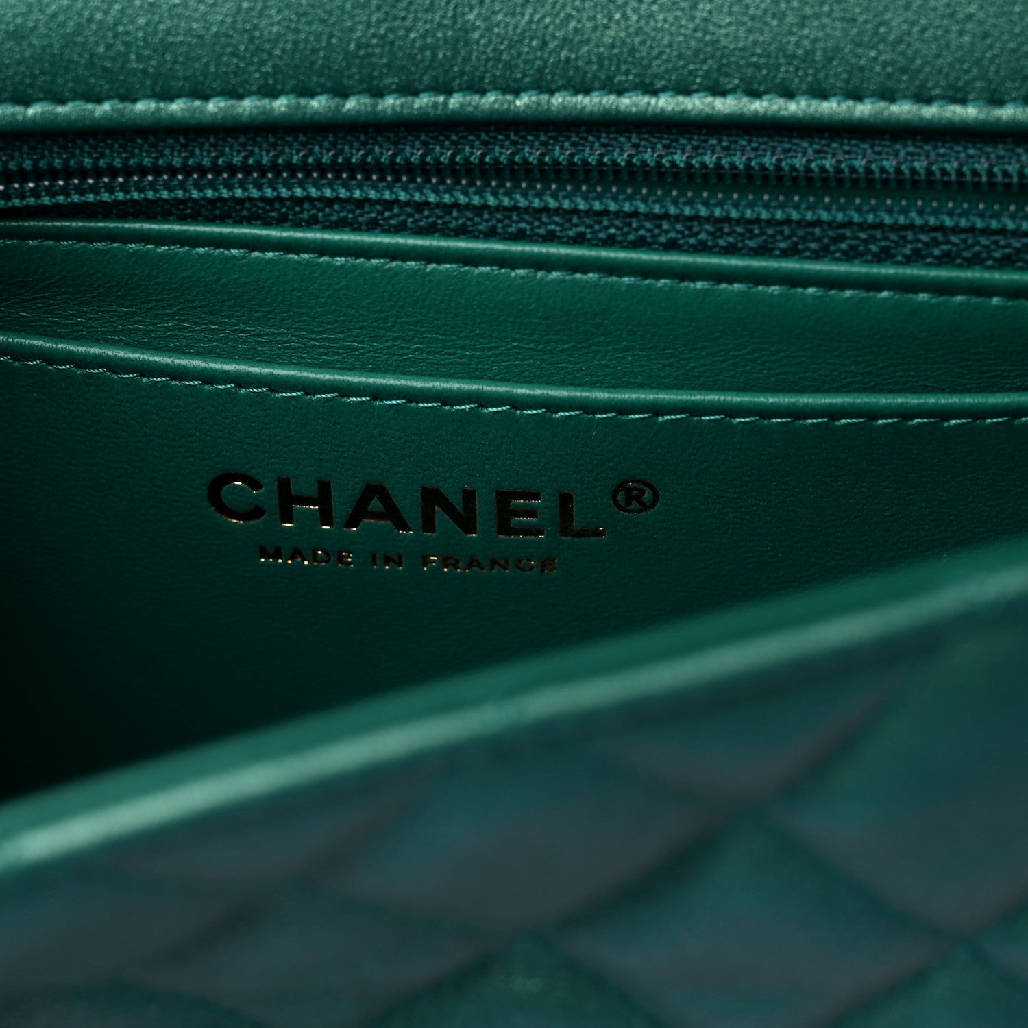Chanel Iridescent Calfskin Quilted Mini Rectangular Flap Green 6 of 10