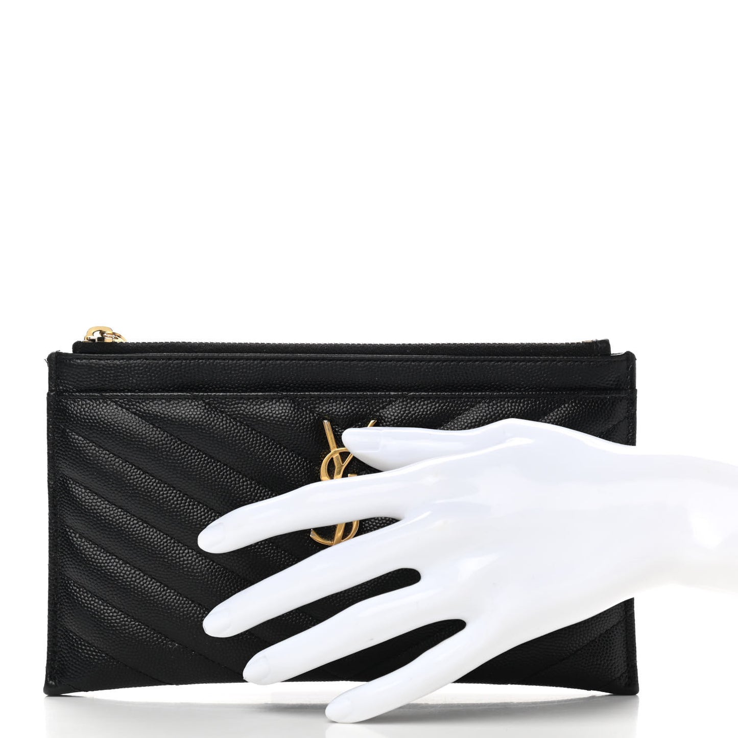 Grain De Poudre Chevron Monogram Bill Pouch Black