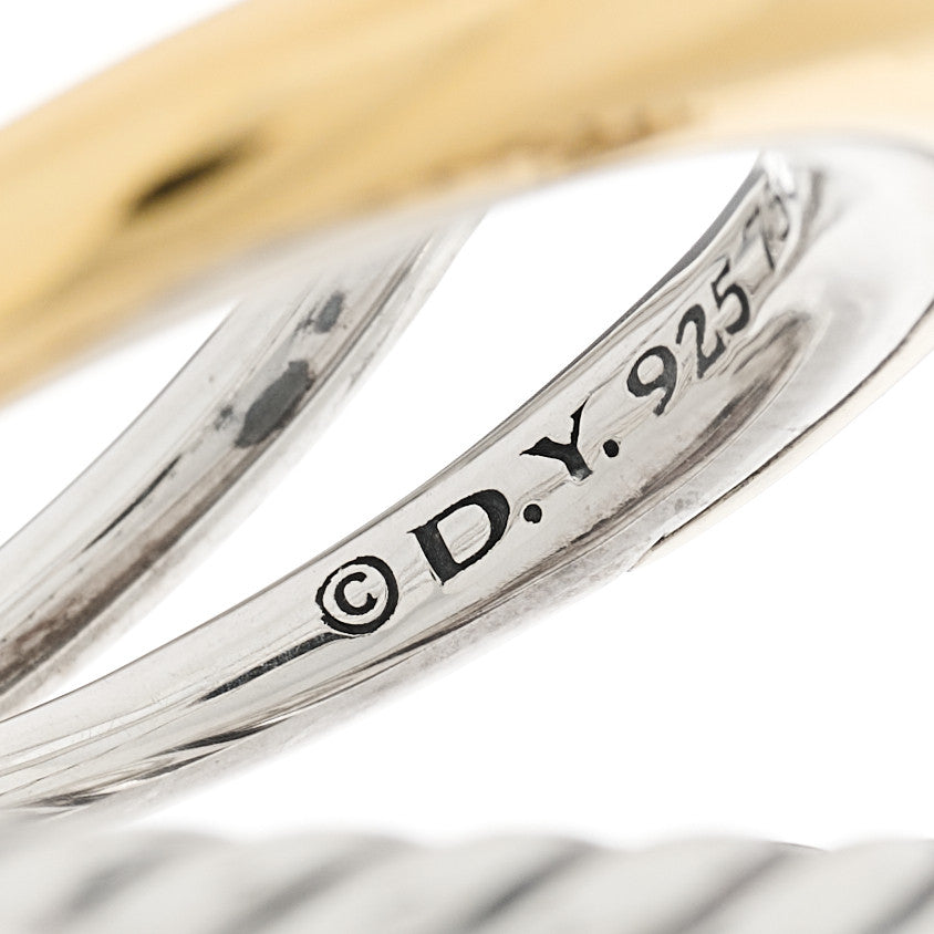David Yurman Sterling Silver 18K Yellow Gold Wide Pure Form Ring 54 6.75 5 of 5
