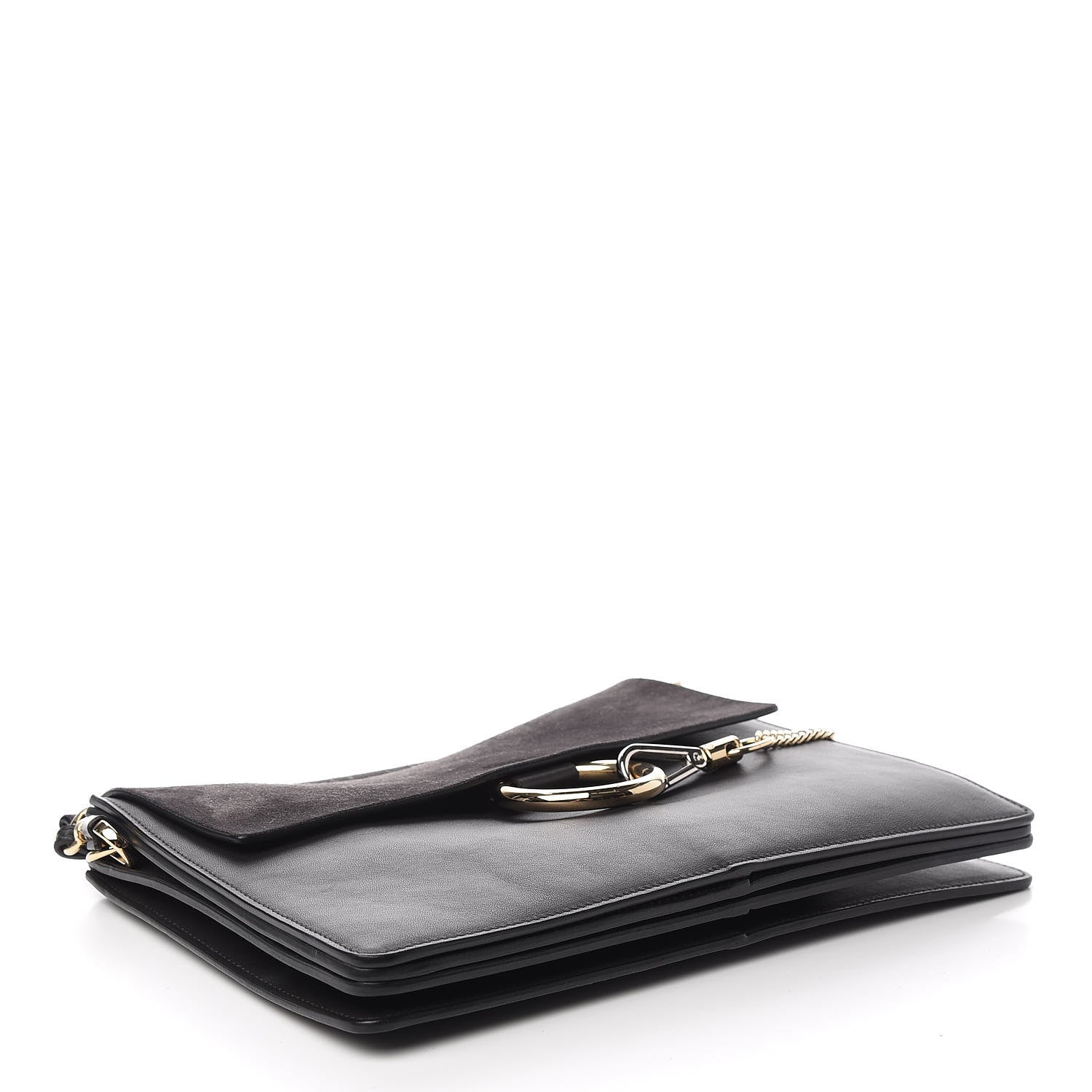 Chloe Calfskin Suede Medium Faye Shoulder Bag Carbon Grey 3 of 8