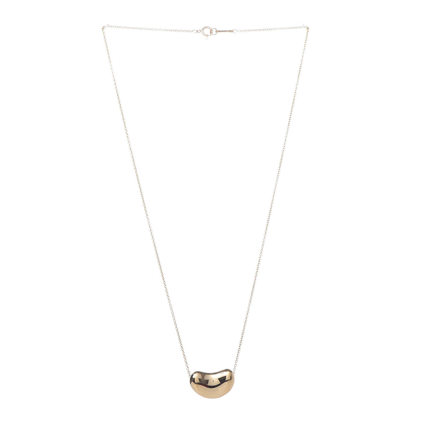 18K Yellow Gold 18mm Elsa Peretti Bean Pendant Necklace