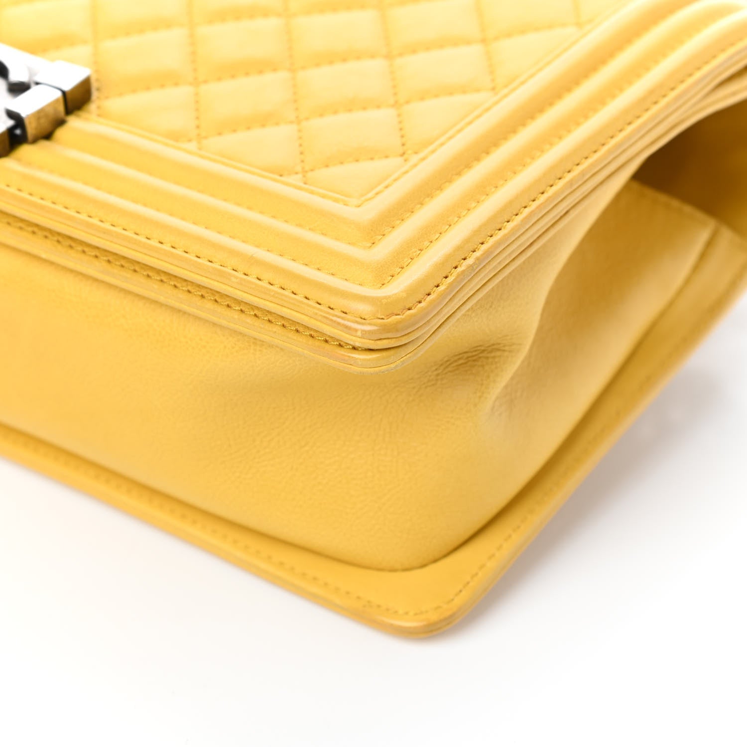 Chanel Calfskin Quilted Medium Boy Flap Yellow 10 of 10