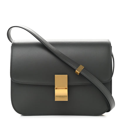 Celine Box Calfskin Medium Classic Box Flap Bag Anthracite 1 of 10