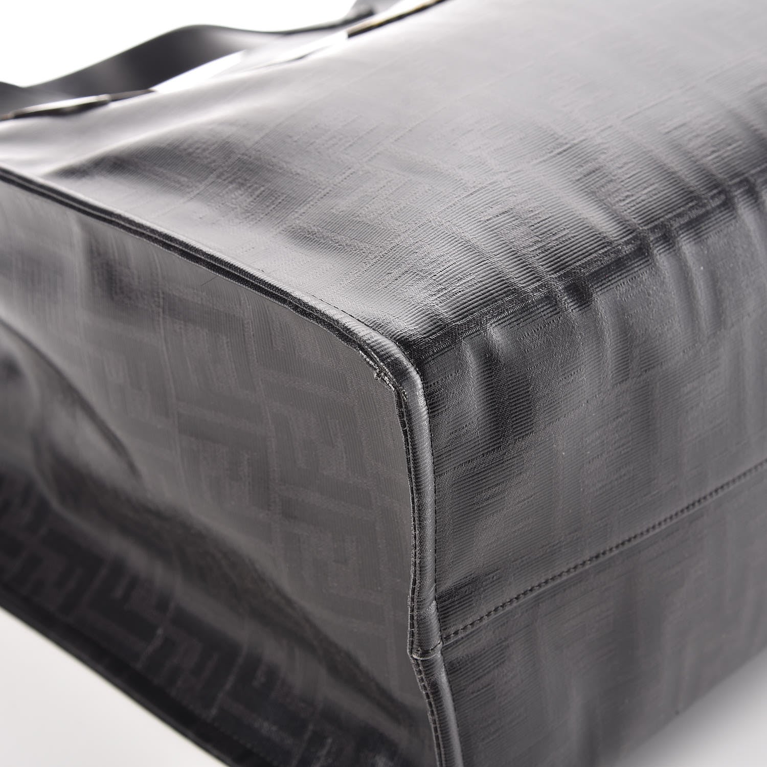 Fendi X FILA Glazed Fabric FF 1974 Mania Shopping Tote Bag Black White 11 of 13