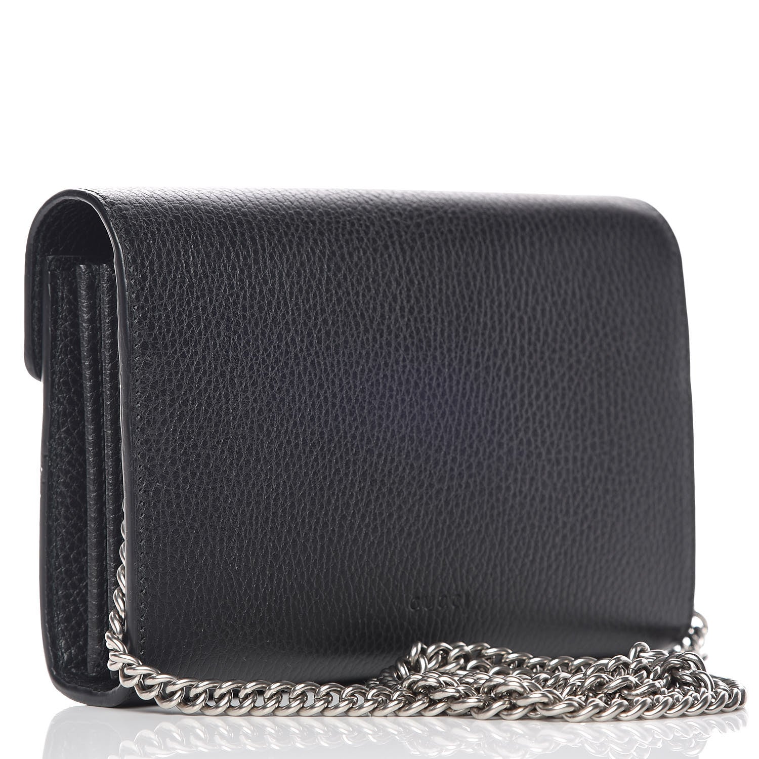 Gucci Calfskin Mini Dionysus Chain Wallet Black 3 of 11