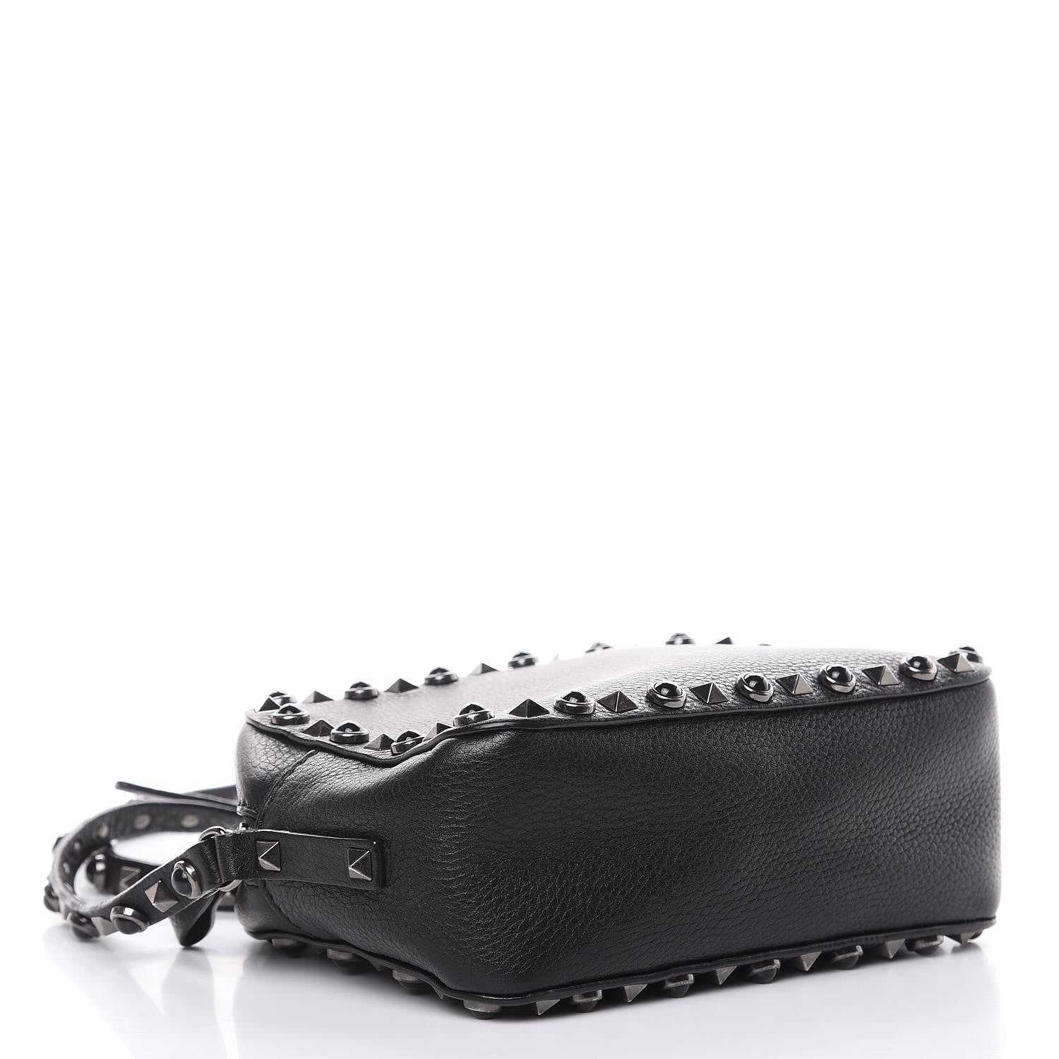 Valentino Garavani Grained Calfskin Onyx Rockstud Rolling Camera Crossbody Bag Black 4 of 10