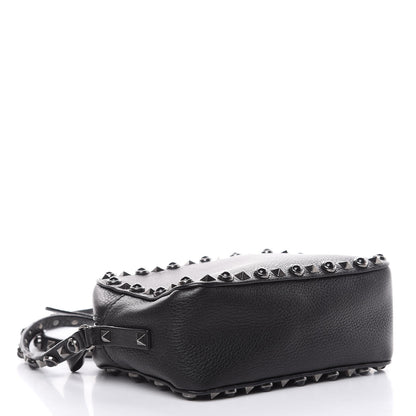 Valentino Garavani Grained Calfskin Onyx Rockstud Rolling Camera Crossbody Bag Black 4 of 10