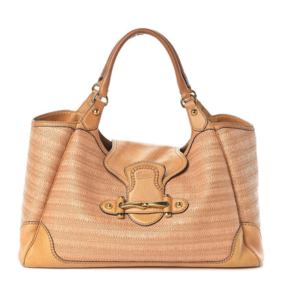 Gucci Straw Large New Pelham Shoulder Bag Tan 1 of 15