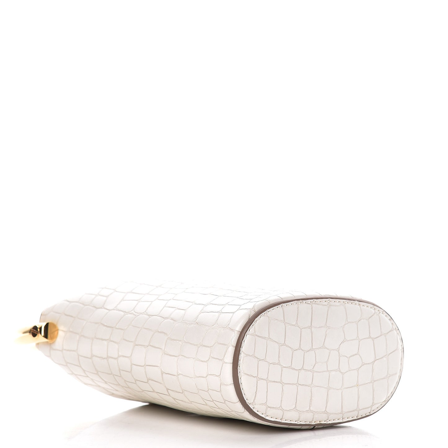 Embossed Crocodile Effect Bucket Bag Ivory