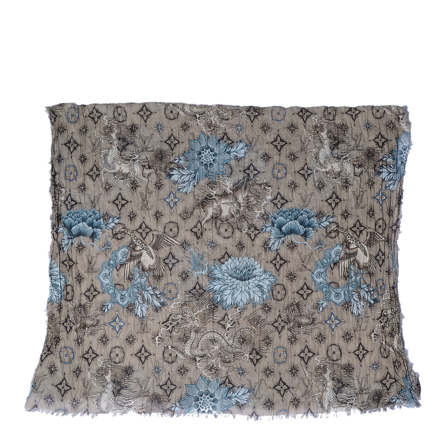 Cotton Etole Tattoo Scarf Kaki