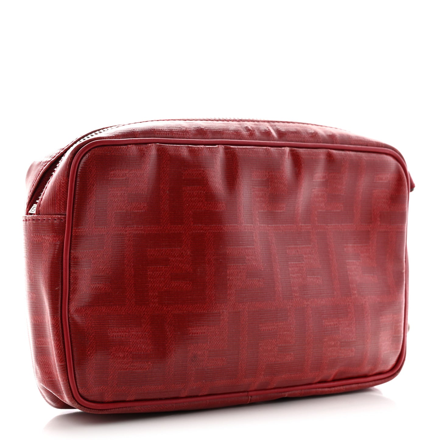 Glazed Fabric Vitello Century FF 1974 Stamp Camera Bag Rosso