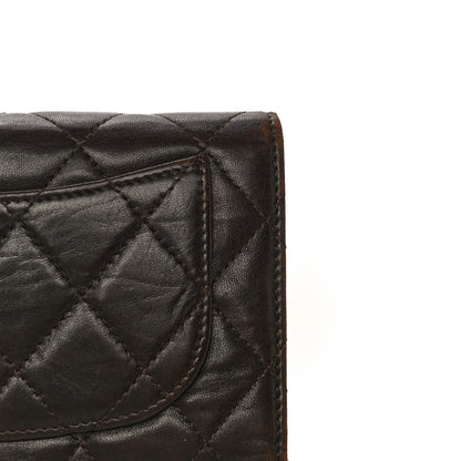 Chanel Lambskin Quilted Large Flap Wallet Dark Brown 26 of 30