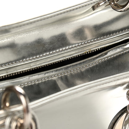 Christian Dior Metallic Patent Calfskin Medium Lady Dior Silver 11 of 11