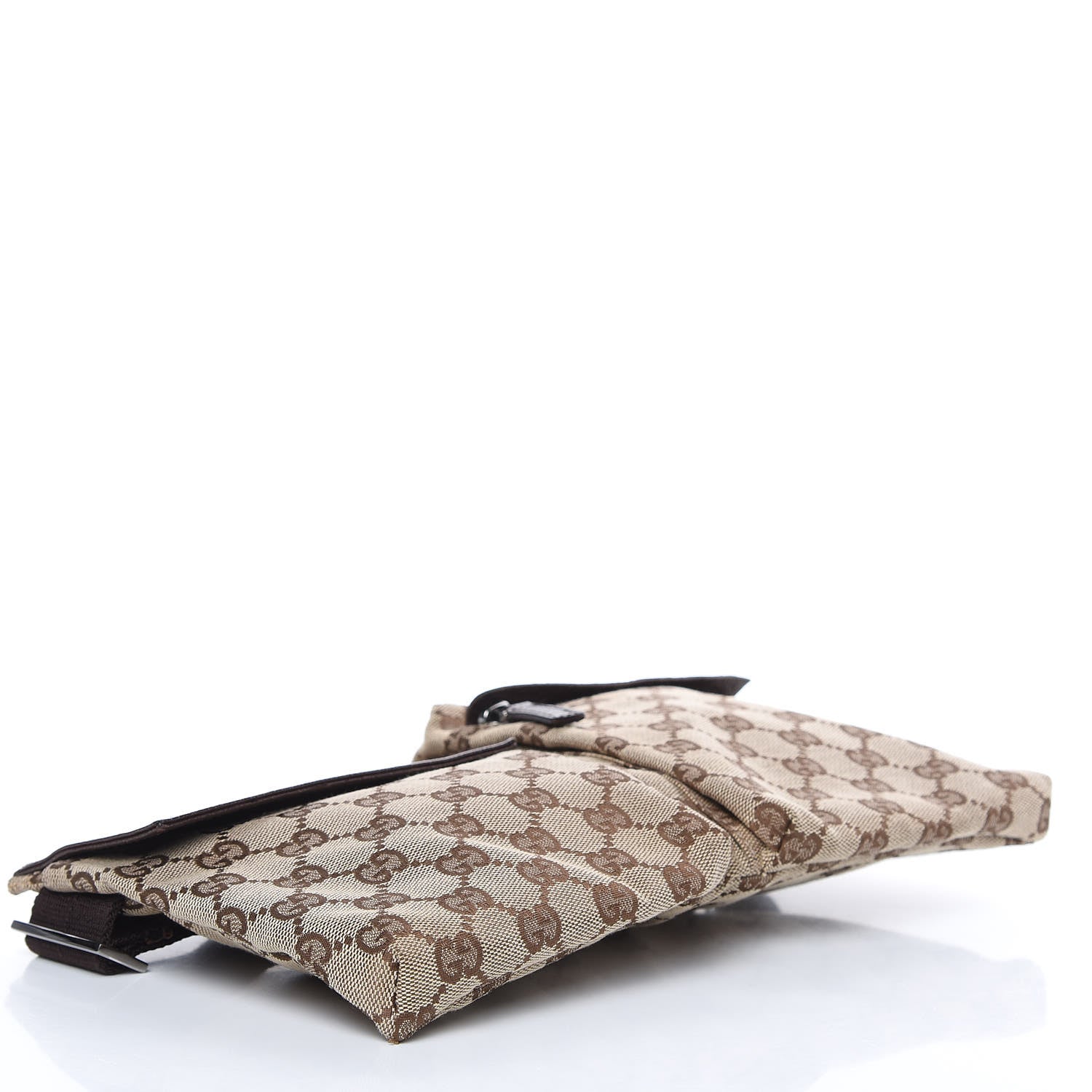 Gucci GG Monogram Double Pocket Belt Bag Dark Brown 4 of 9
