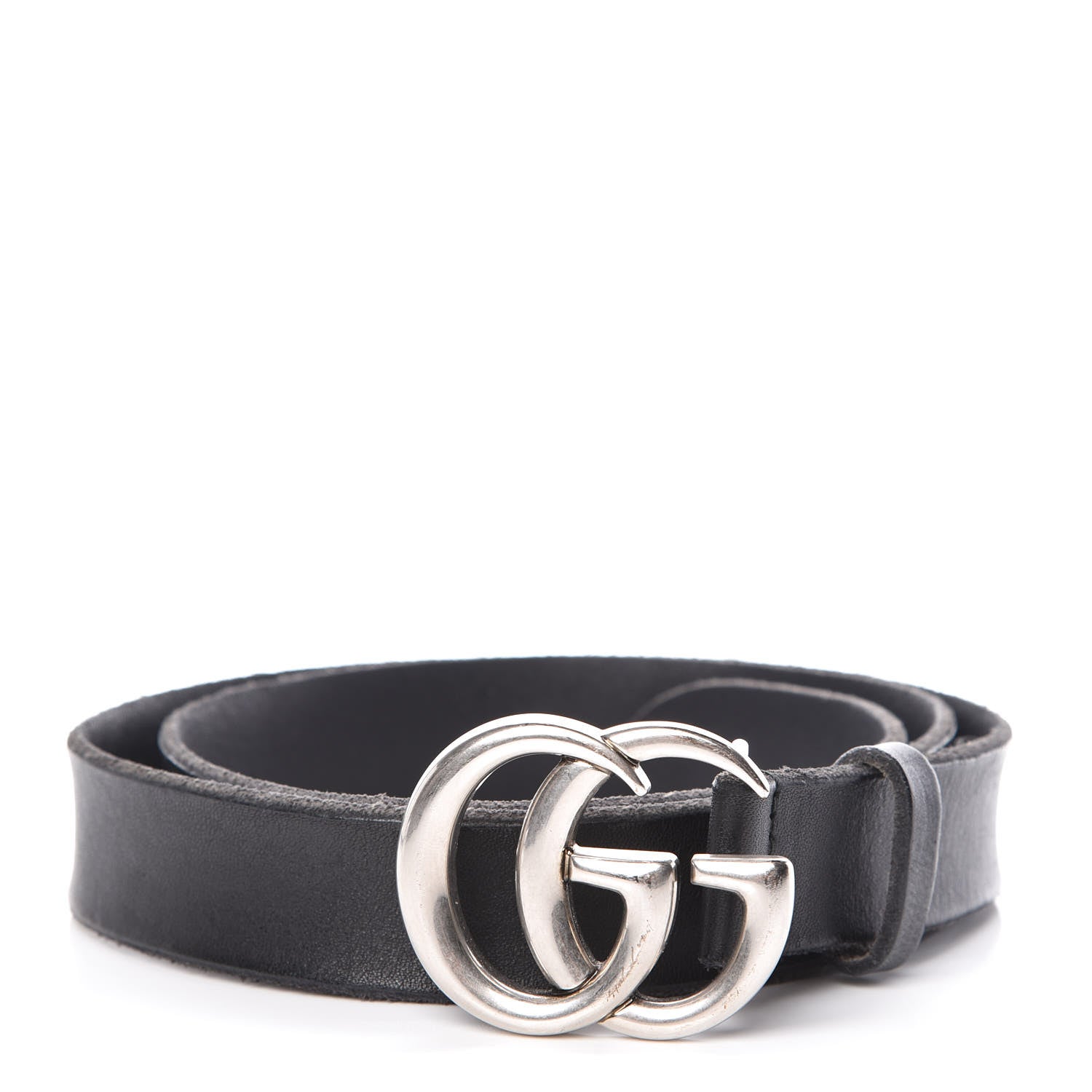 Gucci Cuoio Toscano Nickel Double G 30mm Belt 90 36 Black 1 of 7