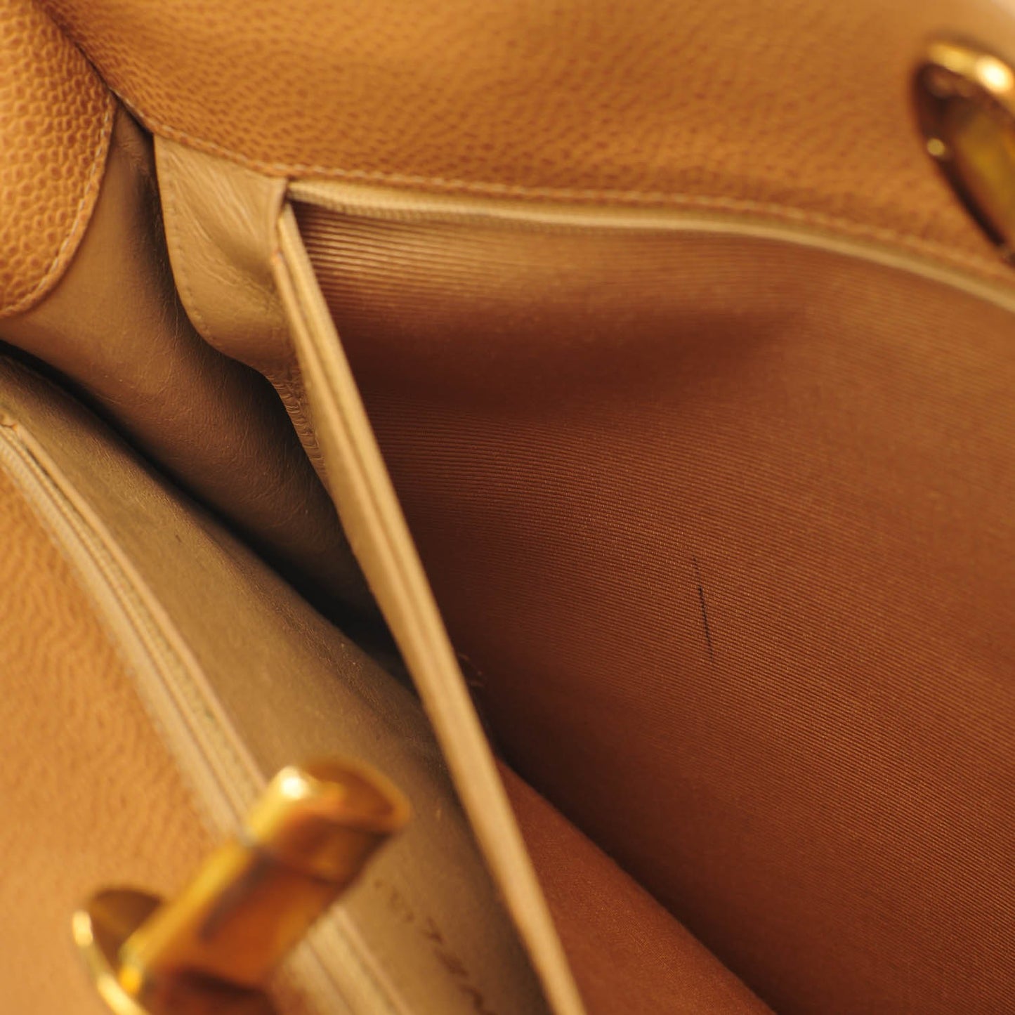 Caviar Quilted Shoulder Bag Beige