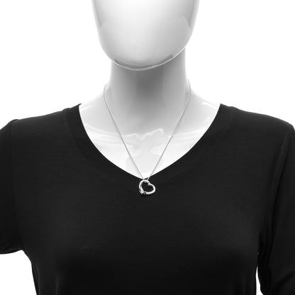 Tiffany Sterling Silver 22mm Elsa Peretti Open Heart Pendant Necklace 2 of 6