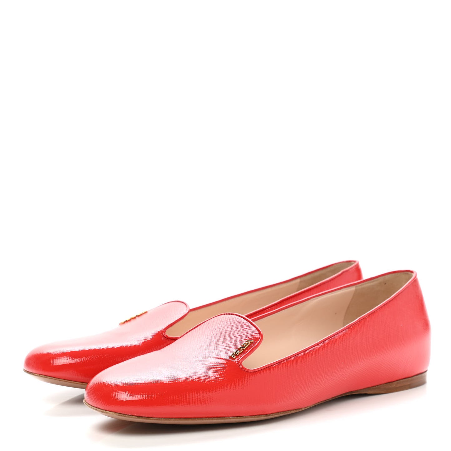 Saffiano Vernice Logo Loafers 40.5 Red